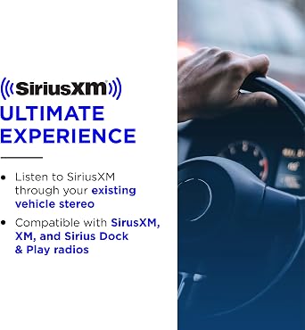 SiriusXM SXDV3 Satellite Radio Vehicle Mounting Kit with Dock and Charging Cable (Black)