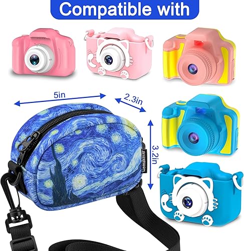 Miniatura 3 de Funda cruzada ajustable para cámara de niños, para Seckton, para Rindol, para Dylanto, para desucco, y más, cámara digital, bolsillo adicional de