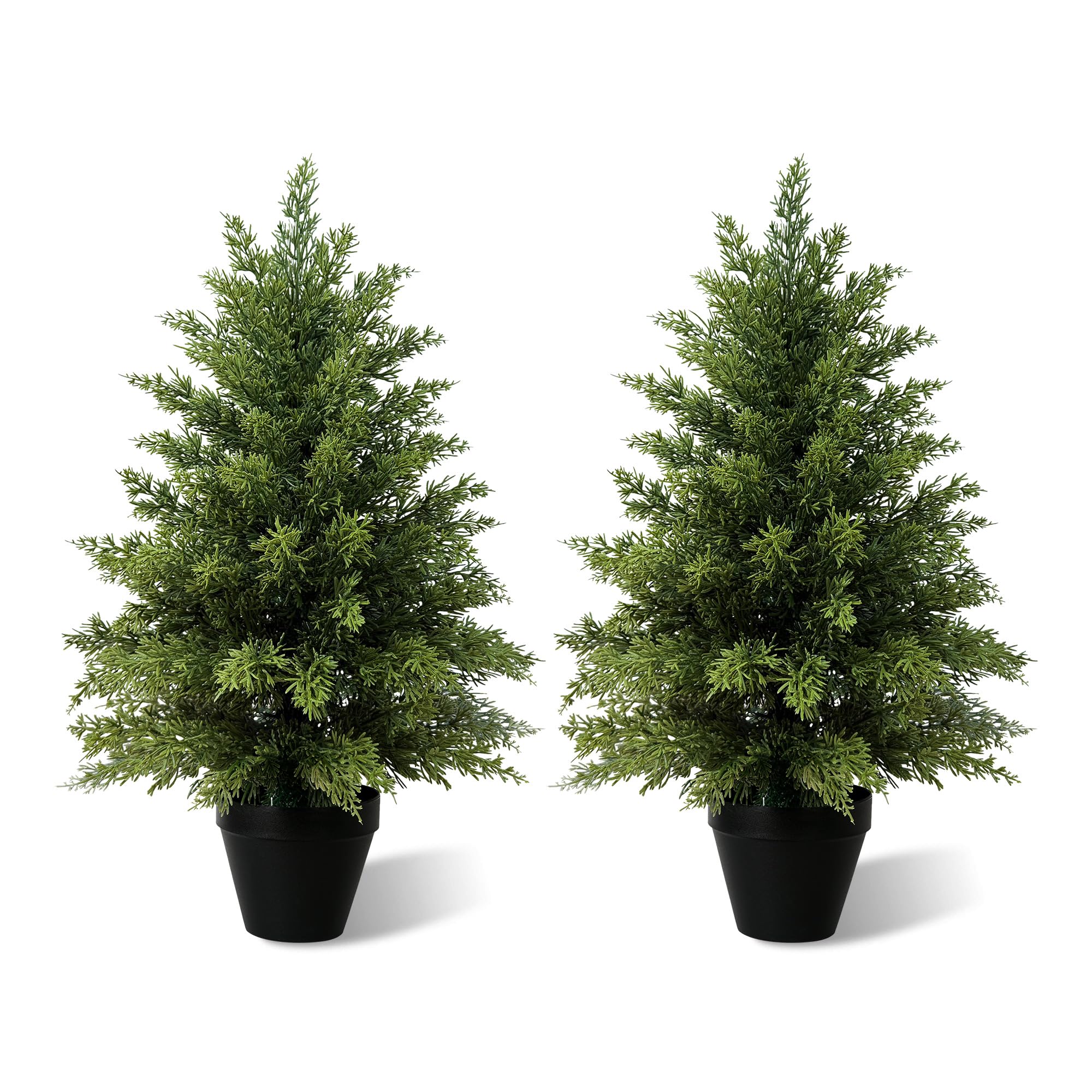 Vitalismo Albero Artificiale Cipresso, Pianta Finta da Interno Esterno in Vaso Alta Albero Topiario Cedro Finta Decorazione per Ingresso Salotto Terrazza Gardino Casa Ufficio Spazi Commerciali 63cm