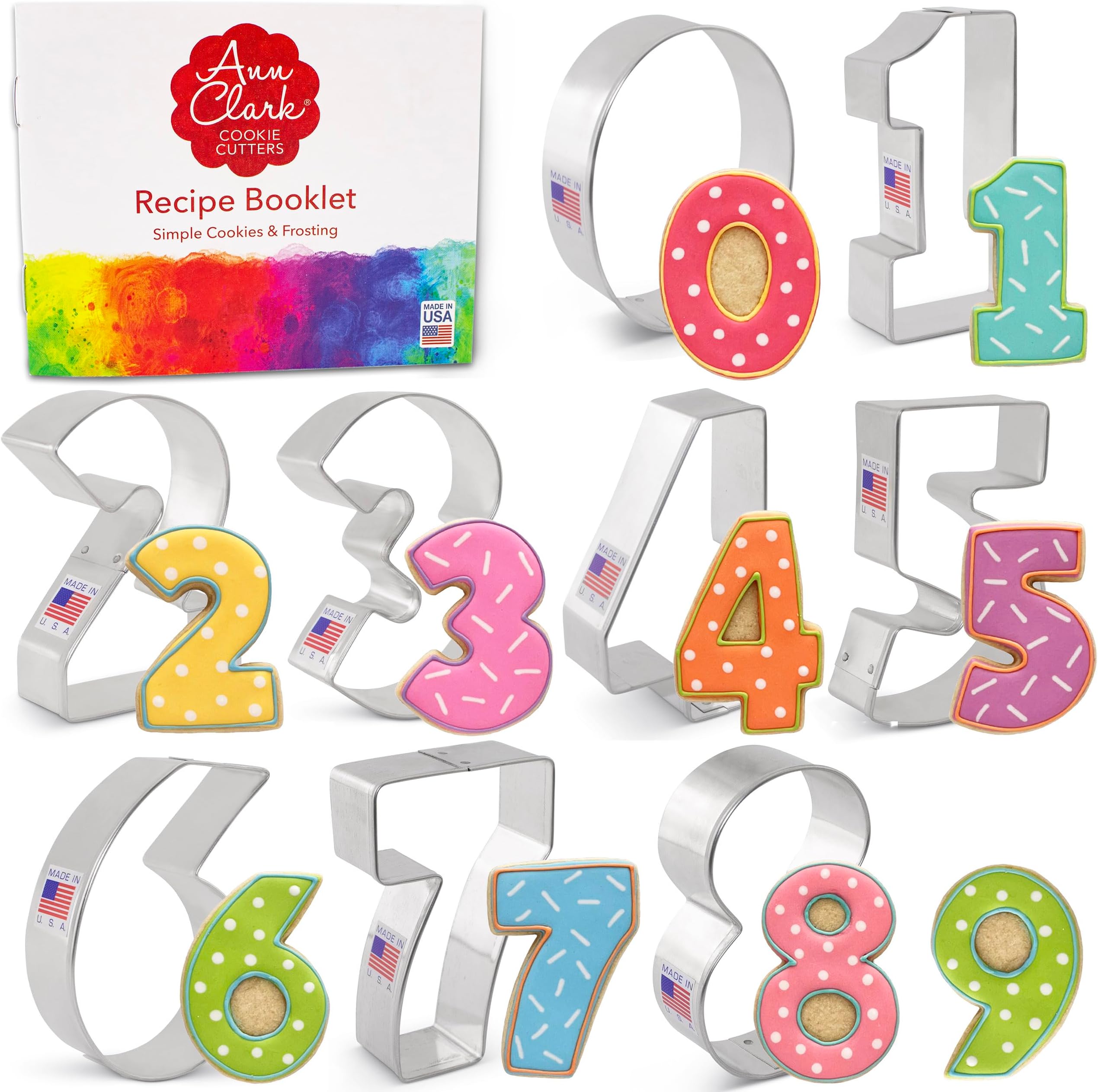Ann Clark Number Cookie Cutters 9-Pc. Set Made in USA