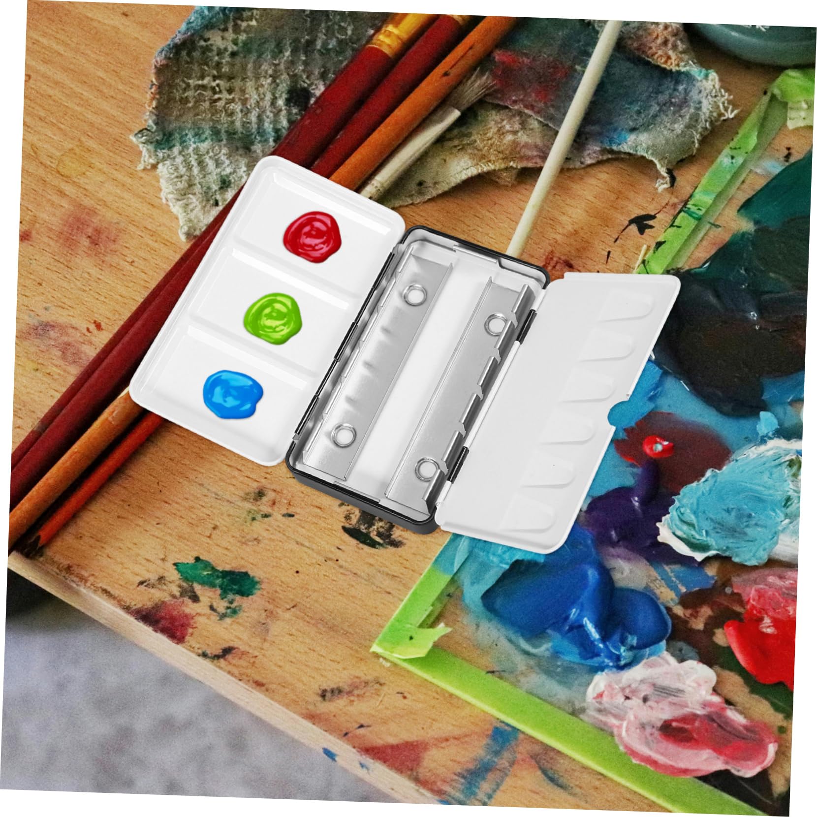 5 Stück Aquarell-farbkasten Airbrush Pastell Palette Punkt Unterlage Gel Reise-aquarellpinsel Zinn Aquarelldose Leer Spender Aquarellfarben Reisetasche Aquarelltasche Black Eisen