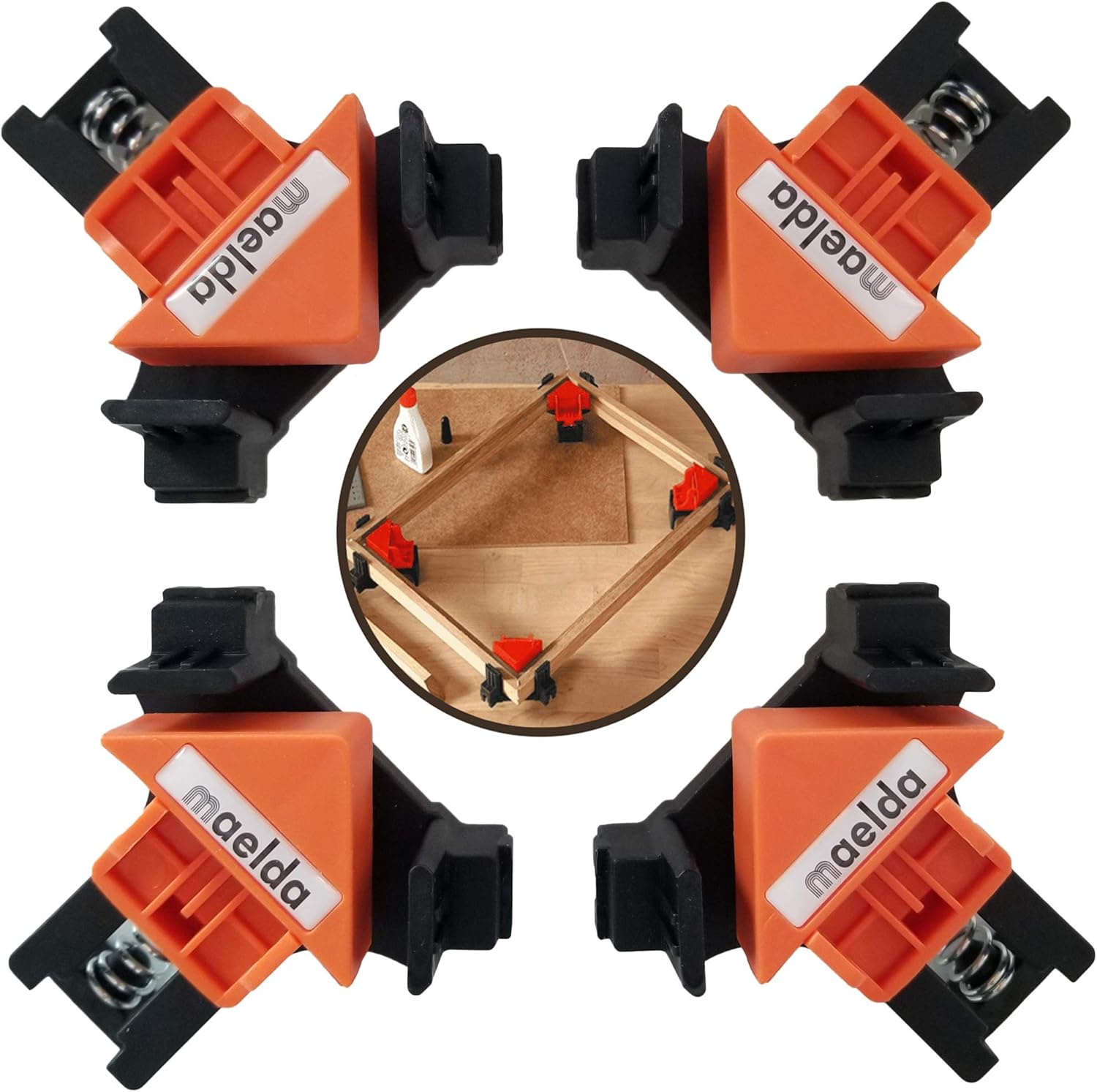 90 Degree Right Angle Clamps 4 PCS, Adjustable Corner Clamps, Frame