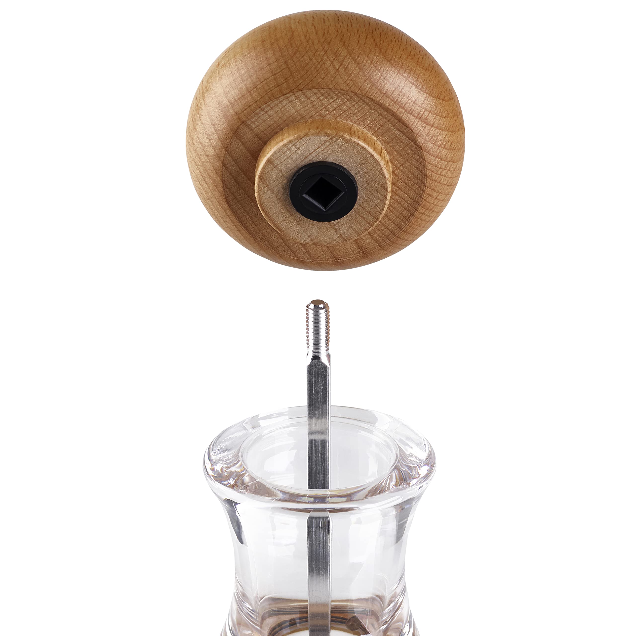 Cole & Mason H10538P 105 Hêtre Naturel Moulins Sel et Poivre, Precision+/Mouture Réglable, Hêtre/Acrylique, 165mm, Coffret Cadeau, Comprend 2 x Moulins, Garantie à Vie Du Mécanisme