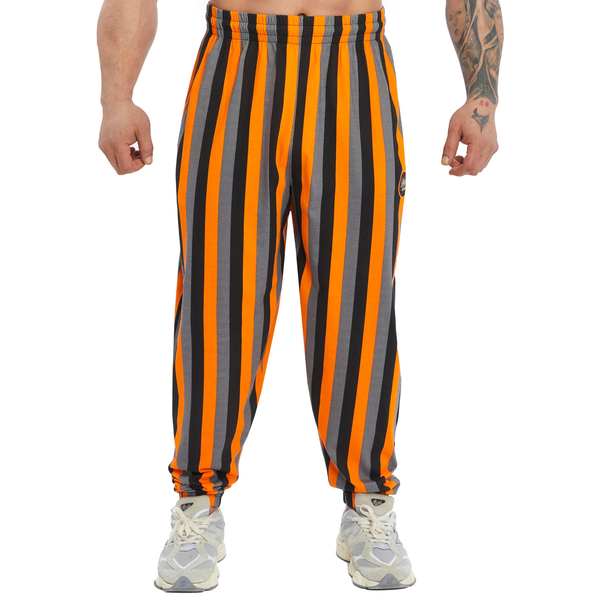 Pantaloni da jogging da uomo in cotone 100% cotone con tasche, pantaloni larghi da palestra e allenamento