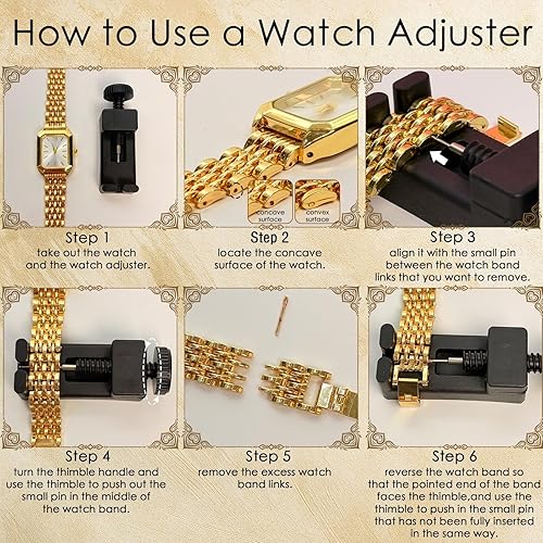 Miniatura 7 de Vinatge - Tarro de reloj misterioso, paquete de 6 pulseras sorpresa doradas, tarro de joyería misteriosa con corazón ovalado redondo o esferas