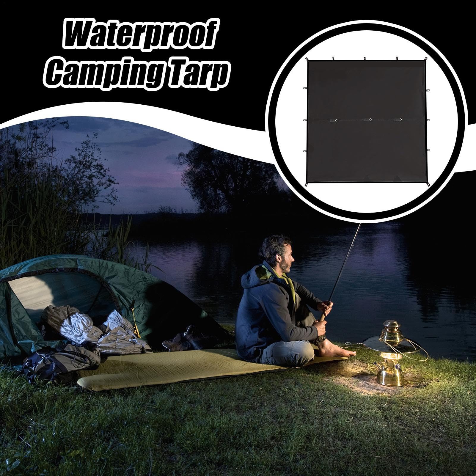 Plandeka Kempingowa Plandeka, Schronienie przed deszczem, Sprzęt | Tarp Turystyczny Do wędrówek, trekkingu, , biwakowania, parku, trawnika, outdoor