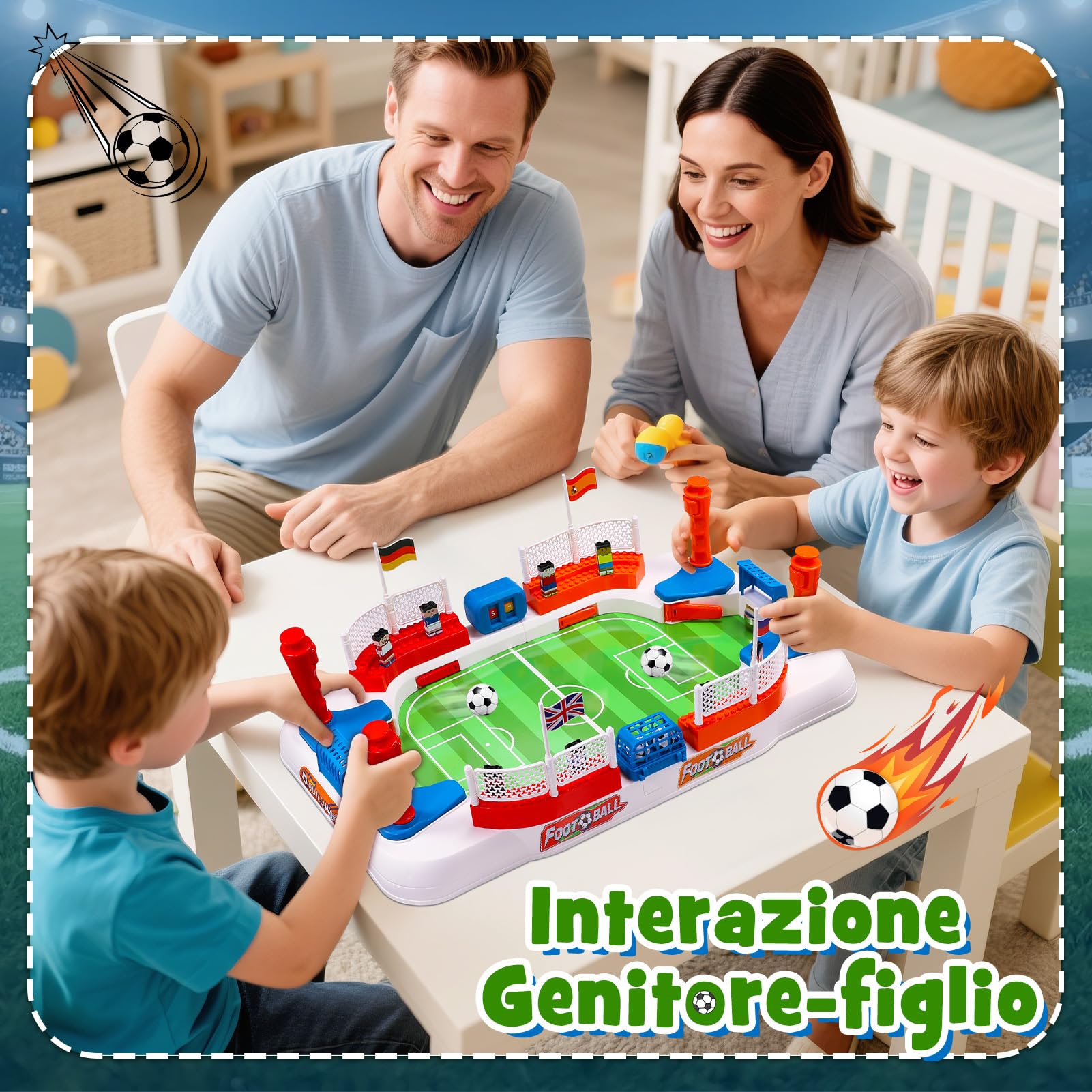 Dromlag Regalo Bambino 3-9 Anni, Calcio Balilla Bambini Adulti Calcetto Giochi da Tavolo Bambini 4-10 Anni Biliardino da Casa per Bambini Gioco Calcio Giocattoli Bambino 5-11 Anni Regali di Natale