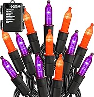 Vista 19 de TW SHINE - Luces de Navidad operadas con batería, paquete de 2, total 100 LED, 32 pies, luces de cadena operadas con batería con 8 modos, luces