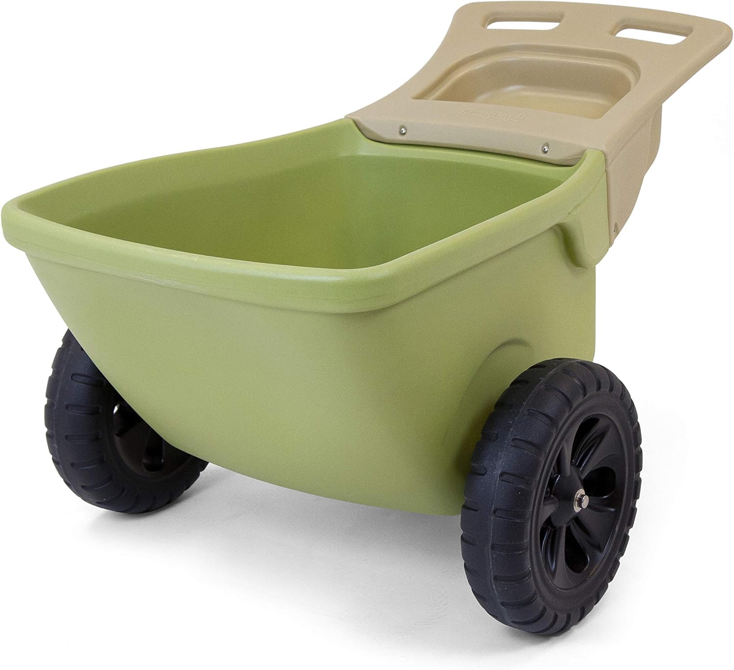 Simplay3 Easy Haul Wheelbarrow with Garden Tool Storage Tray, Durable Heavy-Duty Plastic Wheelbarrow with Large Easy Turn Wheels - Green, Made in USA : Patio, Lawn & Garden
