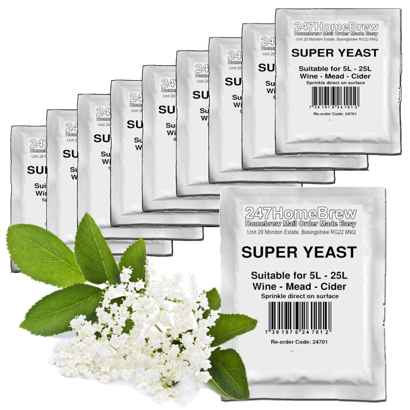 Buy 10x Elderflower Sparkling Wine Yeast 525L Homebrew Wine Mead Cider