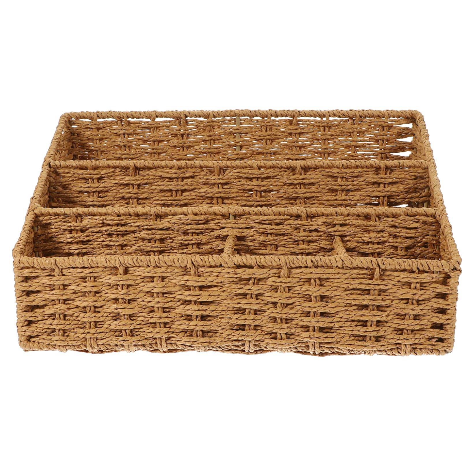 FUNOMOCYA Boho Style Magazine Rack Organizer Mail Organizer Countertop Woven Storage Basket for Home