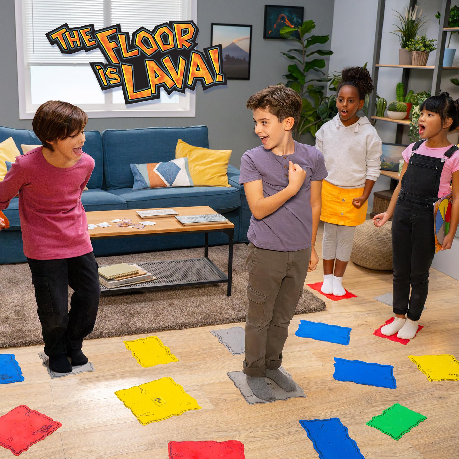 Goliath - FLOOR IS LAVA! - Interactive Board Game for Kids from 5 Years Old - Develops Balance and Coordination - Indoor or Outdoor Family Game - 2 to 6 Players - 20 Min — view 3