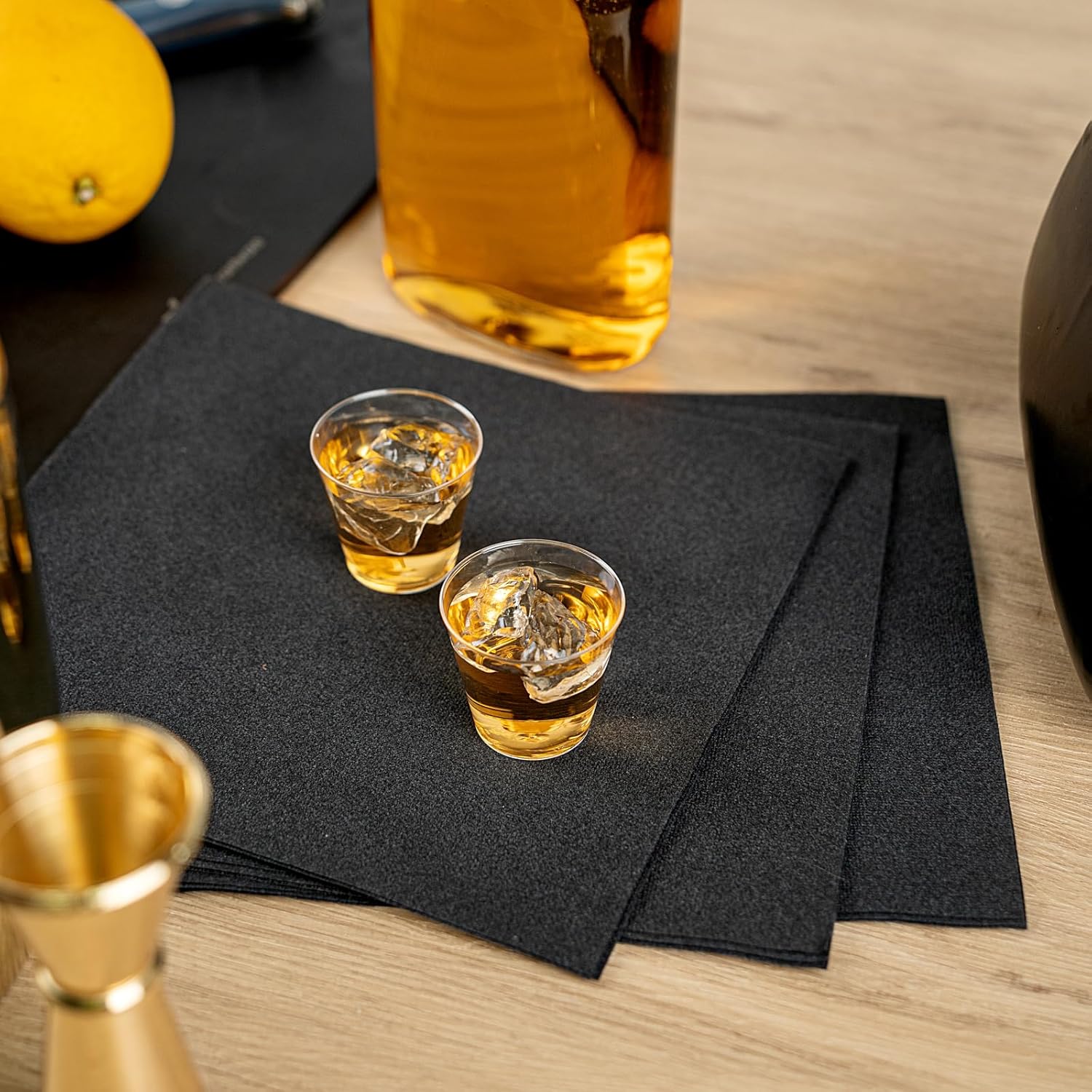 Restaurantware RW Base 1 Ounce Party Cups 500 Disposable Shot Glasses - With Rolled Rim Round Clear Plastic Cocktail Glasses Serve Vodka Tequila Or Whiskey For Birthdays Weddings And More