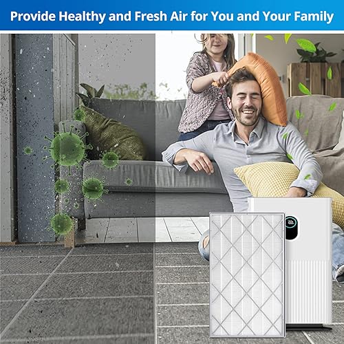 Miniatura 6 de HE601 - Filtro de repuesto HEPA compatible con el purificador de aire Shark modelos de 6 ventiladores HE601 y HE602, H13 True Premium HEPA Filter,