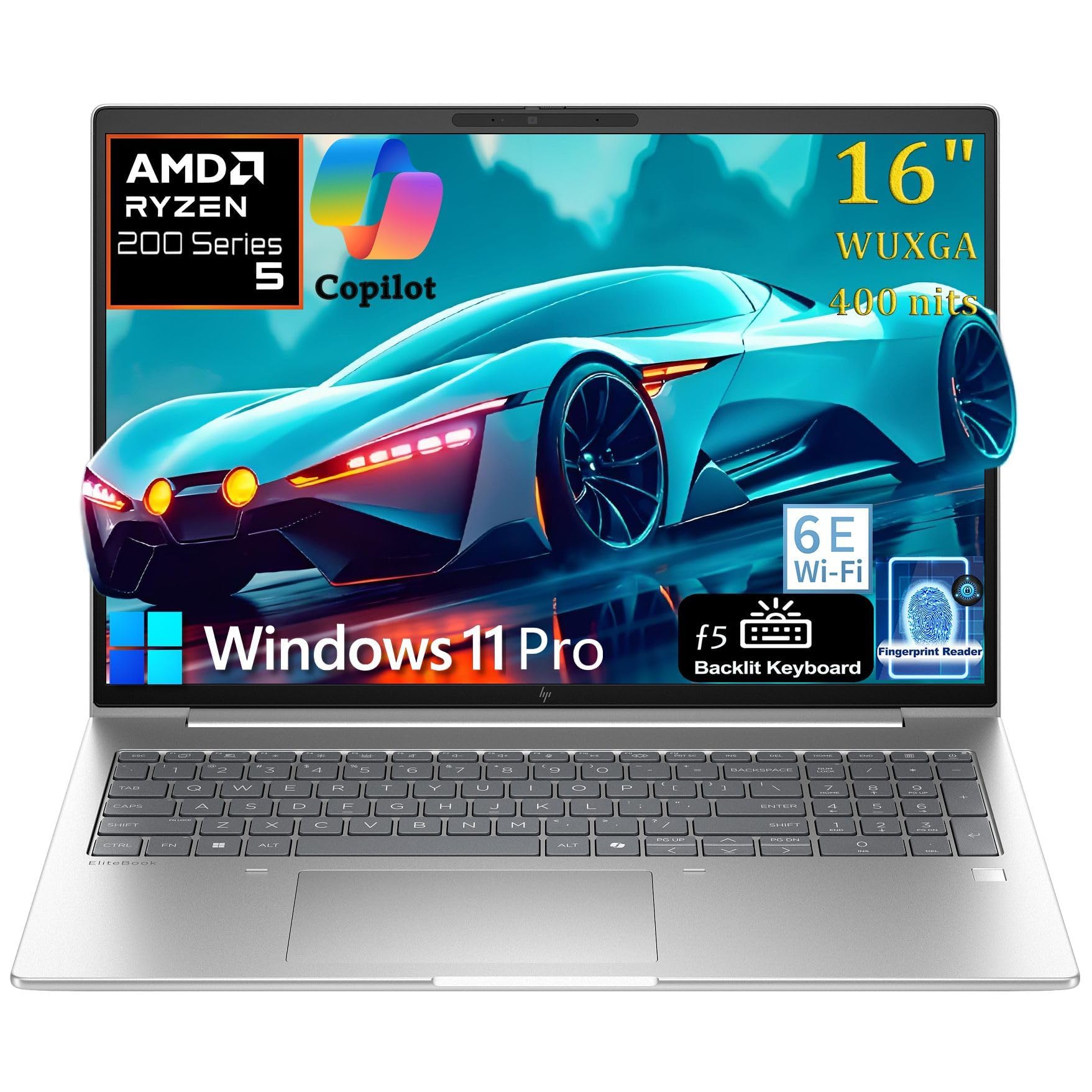 HP 16" Gaming Laptop Computer, AMD Ryzen 5, 32gb Ddr5 Ram, 1tb Pcie Ssd, Radeon 740m, Fhd+ 400nits, WiFi 6e, Bt 5.3, Backlit Kb, Fingerprint Reader, Windows 11 Pro