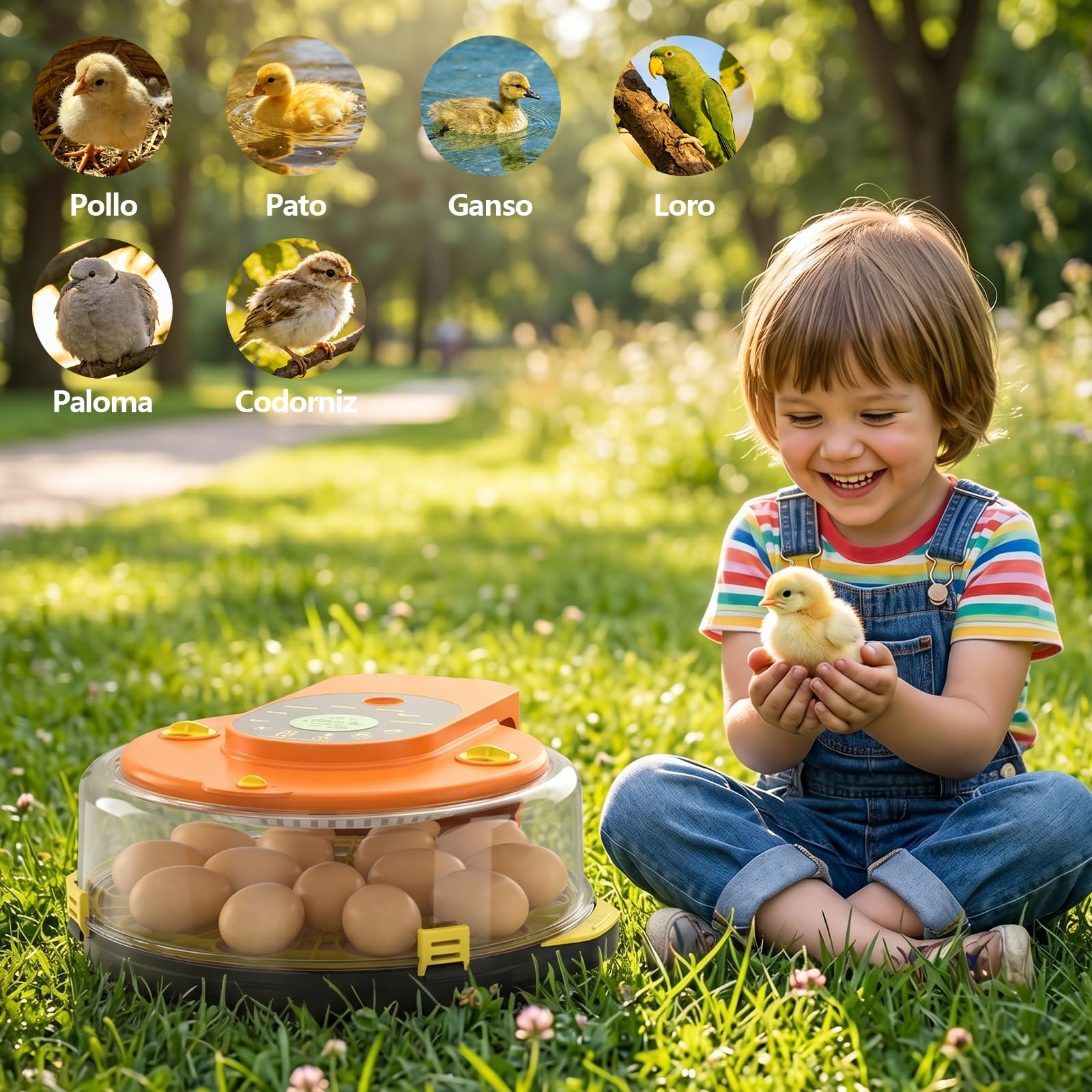 Incubadora Huevos Gallina, Diealles Shine Incubadoras de Huevos Automaticas de 15 Huevos con Volteo Automático de Huevos y Humidificación Automática, Incubadoras con Indicador de Humedad y Temperatura