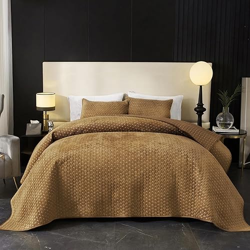 Miniatura 6 de Powdion Juego de edredón de terciopelo tamaño Queen, juego de ropa de cama acolchado de gran tamaño, lujoso juego de colcha suave de terciopelo