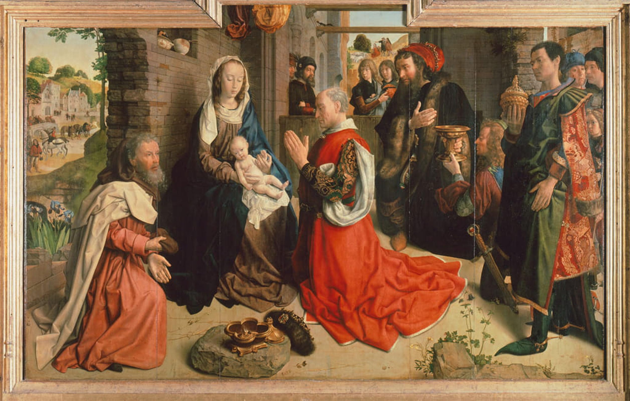 ARTXLXXBN Famous Art Print Poster Vintage Wall Art Adoration of the Magi by Van Der Goes Canvas Art Poster for Home Decor 60x90cm
