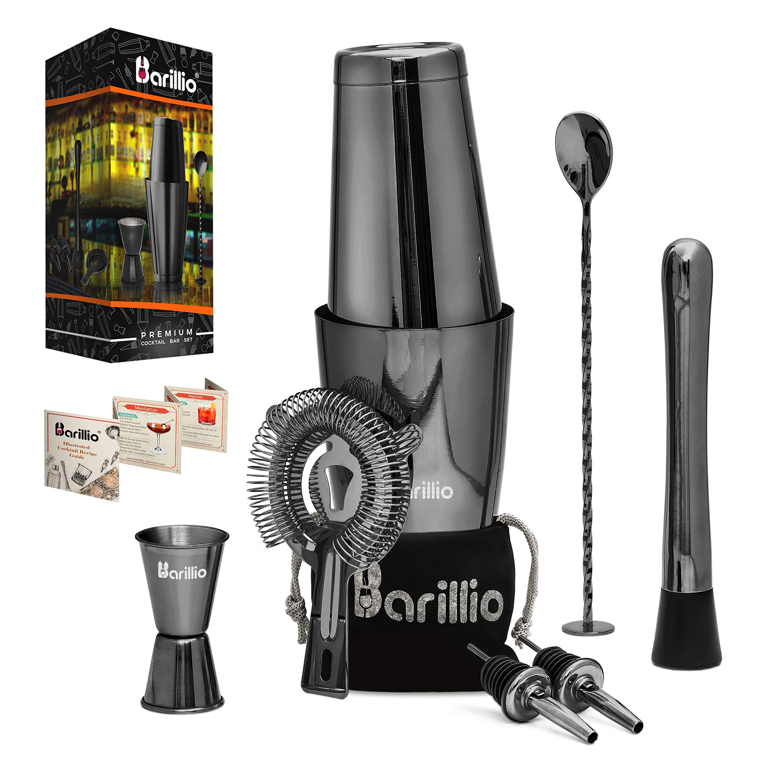 Buy Black Boston Shaker Cocktail Shaker Set Professional Bartender