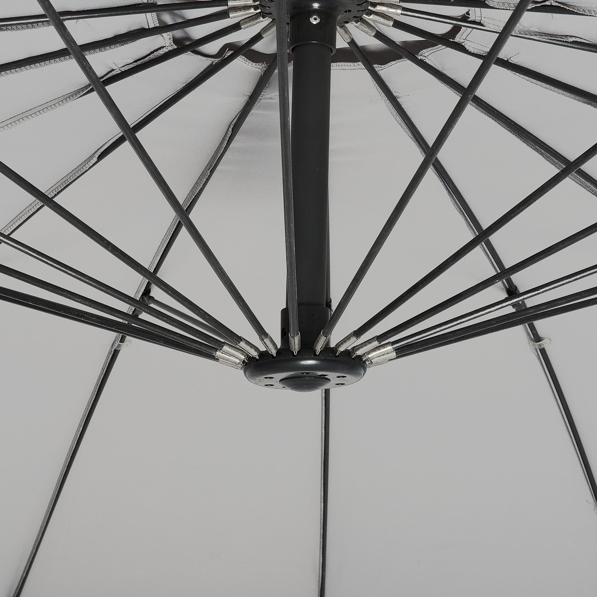 Parasol ogrodowy jasnoszary na wysięgniku metalowy składany ø 268 cm Calabria