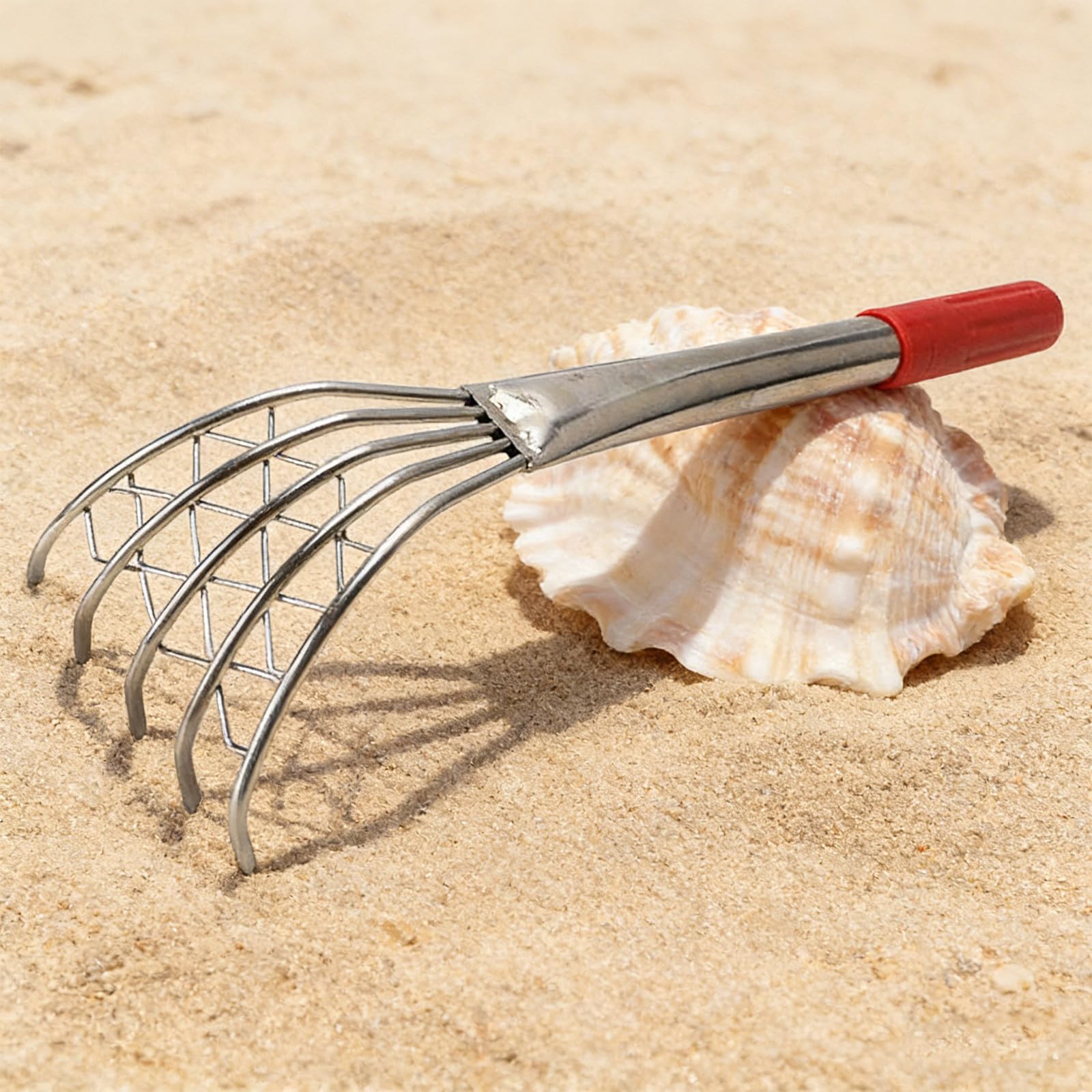 2-teiliges Muschelrechen-Set mit Korb, Austernschalen-Austernscheren – 40 x 12,5 x 7 cm, Zubehör für die Muschelsammlung am Strand