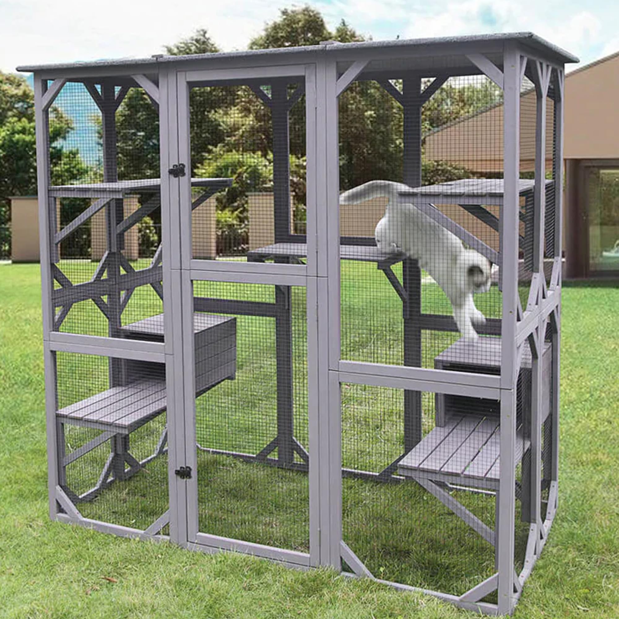 MaxxPet Grande Cage à Chat - Run et Volière - 181x70x180cm