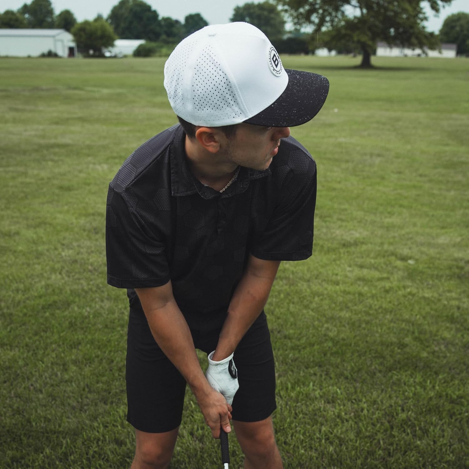 BRIMZ Golf Performance Hat - Tee Holder & Magnetic Ball Marker - Breathable, Sweat & Water Resistant Golfing Snapback Hat