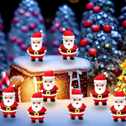 Miniatura 4 de 36 piezas de decoraciones de Papá Noel de Navidad, figuras coleccionables de mesa en miniatura, medias de peluche de Papá Noel, decoración del hogar