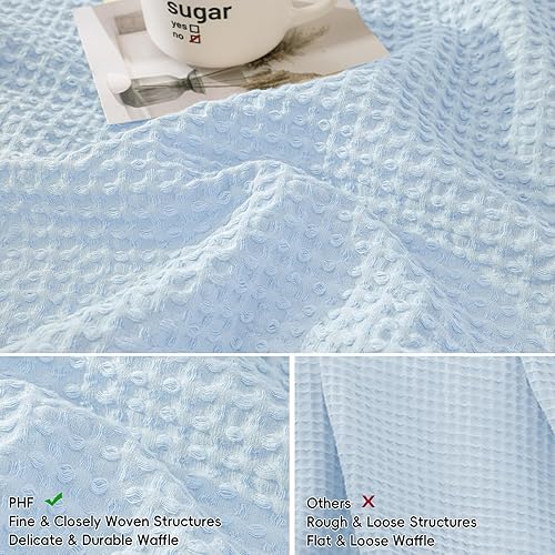 Miniatura 4 de PHF Fundas europeas 100% de algodón con tejido de gofre de 26 x 26 pulgadas, sin relleno, paquete de 2 elegantes fundas de almohada decorativas para