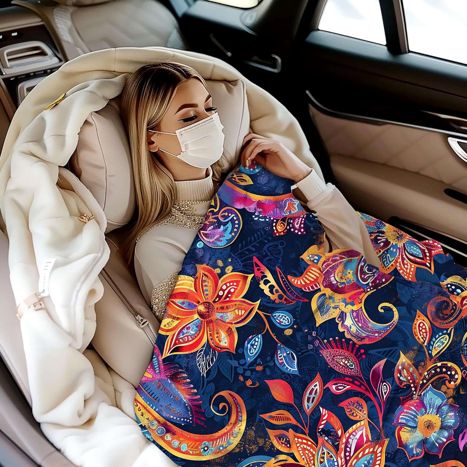 Blanket Boho Paisley Lightweight Soft Throw Blanket for Girls Teens Women, Mandala Flower Fuzzy Blanket Home Room Decor 50x60 Inches - Image 6