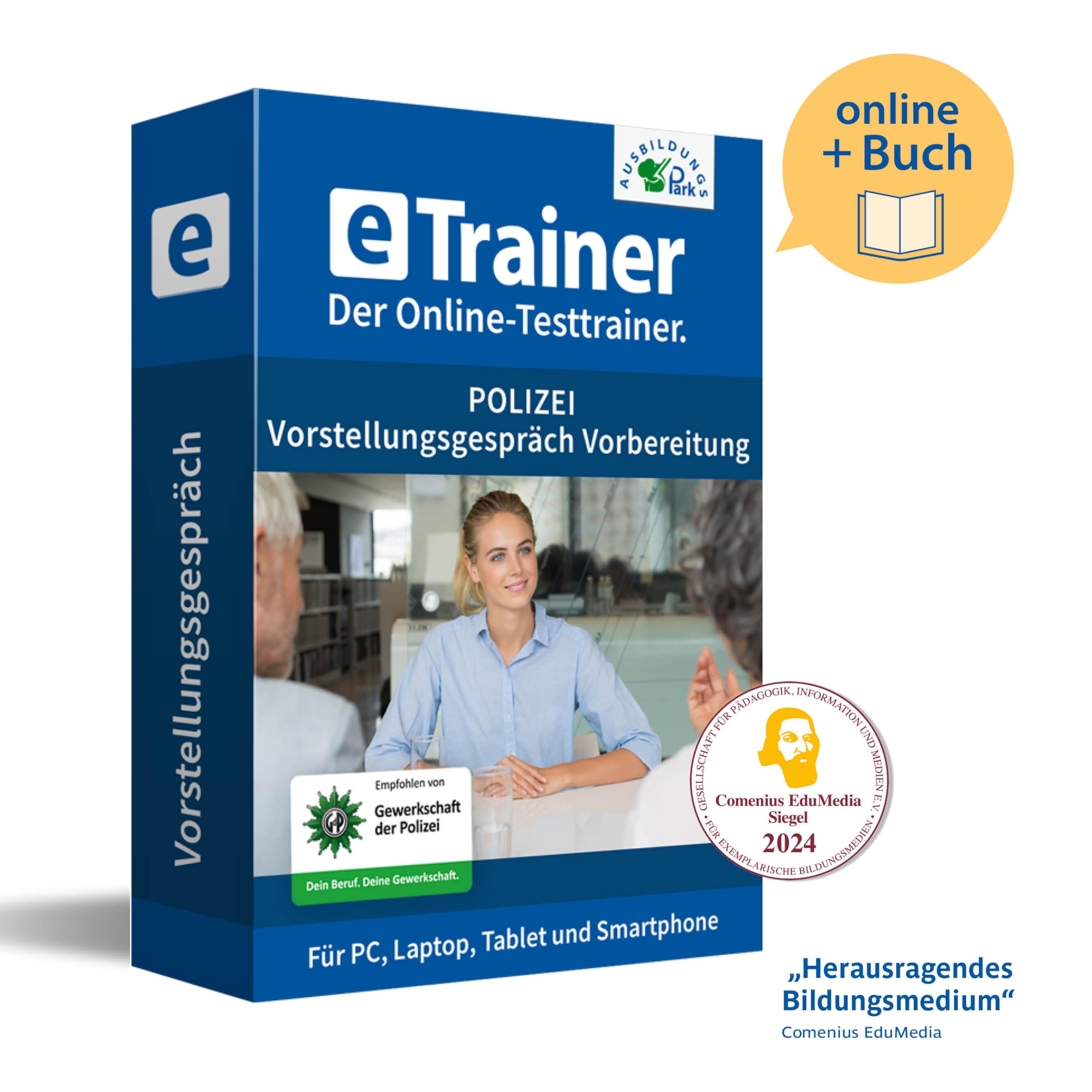 Polizei Vorstellungsgespräch und Assessment Center Vorbereitung | Online-Trainer + Buch (APO) | Die häufigsten Fragen, die besten Antworten | Interview, Vortrag, Rollenspiel, Postkorbübung & Co.