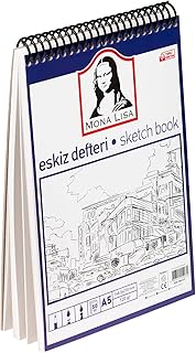 Sketch Book, (81lb/120 g), A5 Sizes,8.3 x 5.8 inches, Artist Sketch Pad, Art Kit Top Spiral Bound For Sketching, Drawing, Shading and Coloring, 50 Sheets, Ideal Gift Set for Kids & Adults, Bright White Paper, Suitable for Pencils, Charcoal, Graphite, Pastels and Markers Office & School Supplies