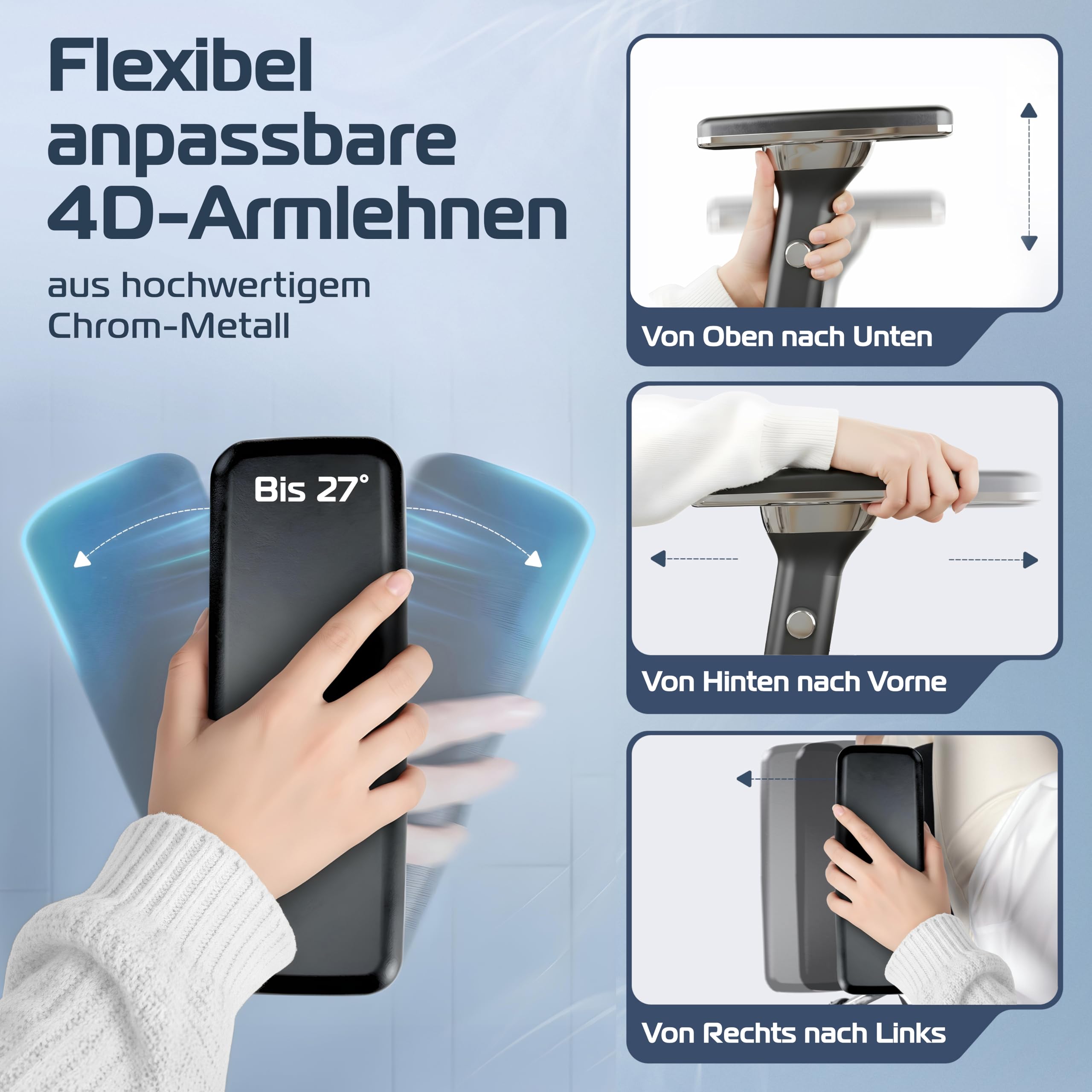 CLOUVOU CleverSeat Bürostuhl Ergonomisch TESTSIEGER Schreibtischstuhl Drehstuhl 150 kg