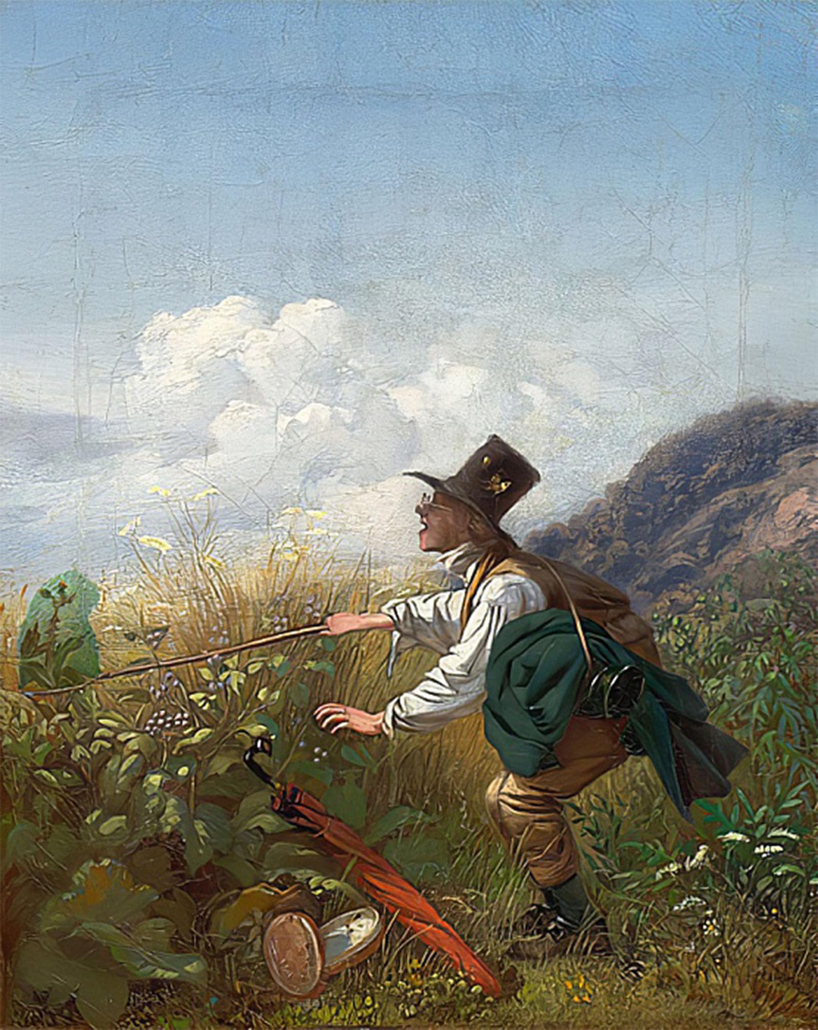Posteriik No Frame Famous Print Pop Art Wall Art Graffiti Catcher Botanist By Carl Spitzweg Art Prints For Home Decor 60X90cm