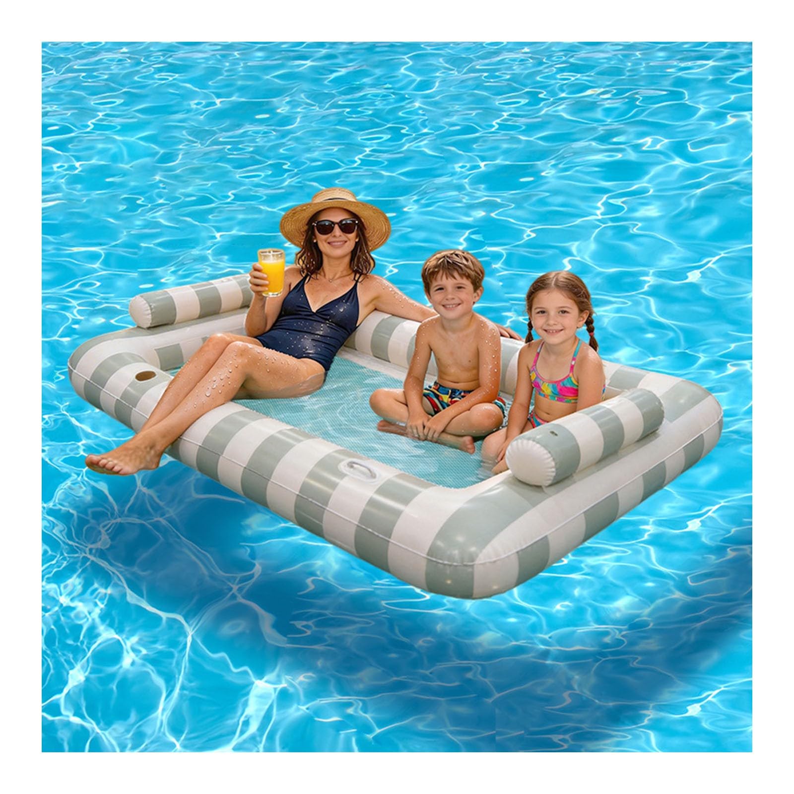 Tumbona Flotante Hinchable para Piscina, Tumbona Flotante, Ideal para el Ocio en la Playa.