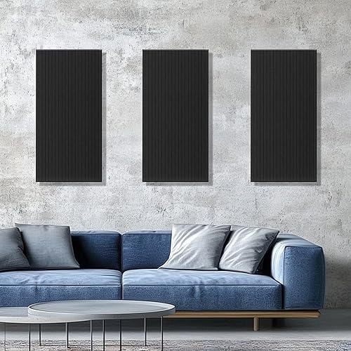 Miniatura 7 de Paneles acústicos, paquete de 10 paneles de sonido que reducen el ruido para paredes, paneles de pared insonorizados de 48 x 24 x 0.4 pulgadas,