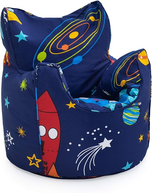 Ready Steady Bed Childrens Filled Bean Chair Space Boy