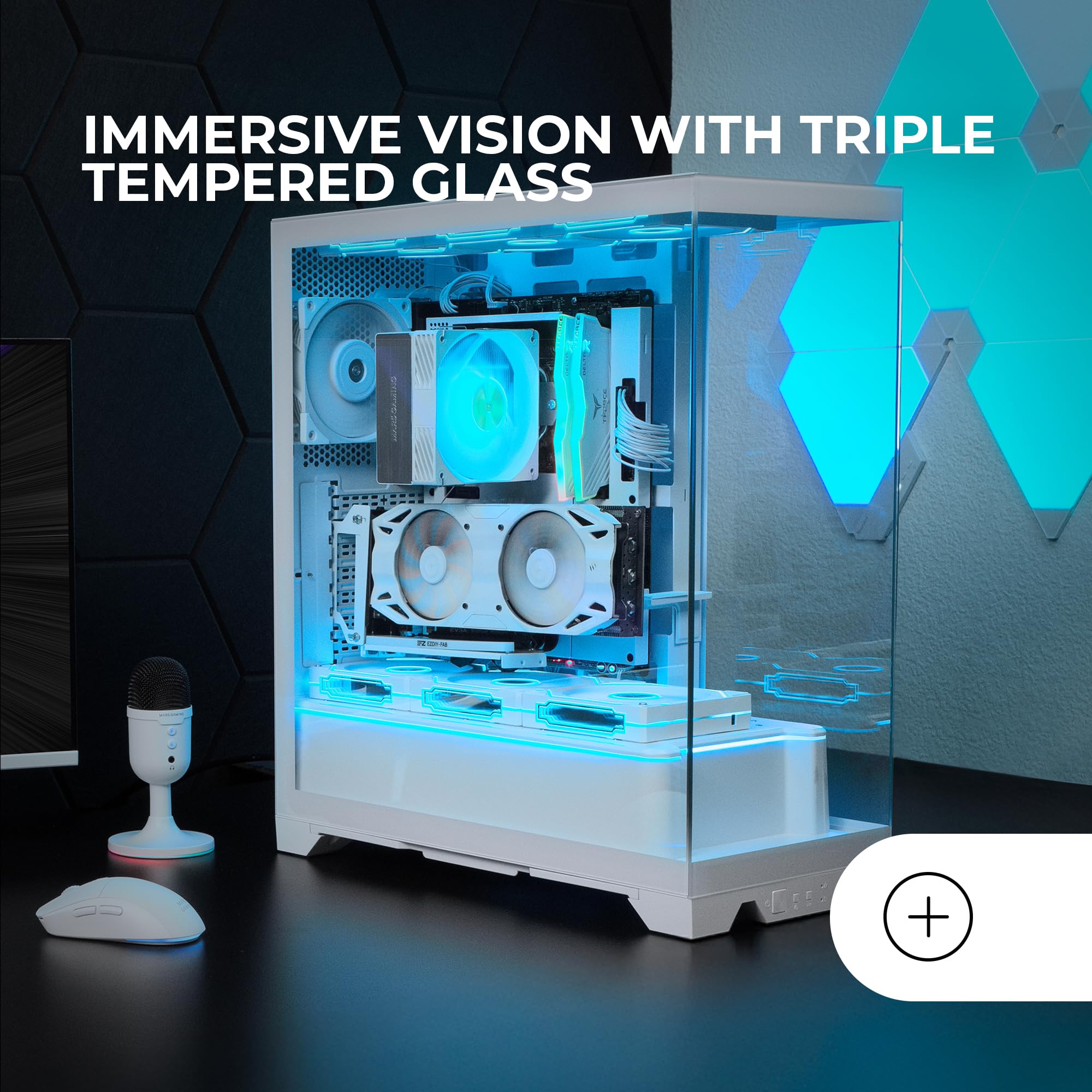 Mars Gaming MC-PRISMA Midi Tower Wit Behuizing