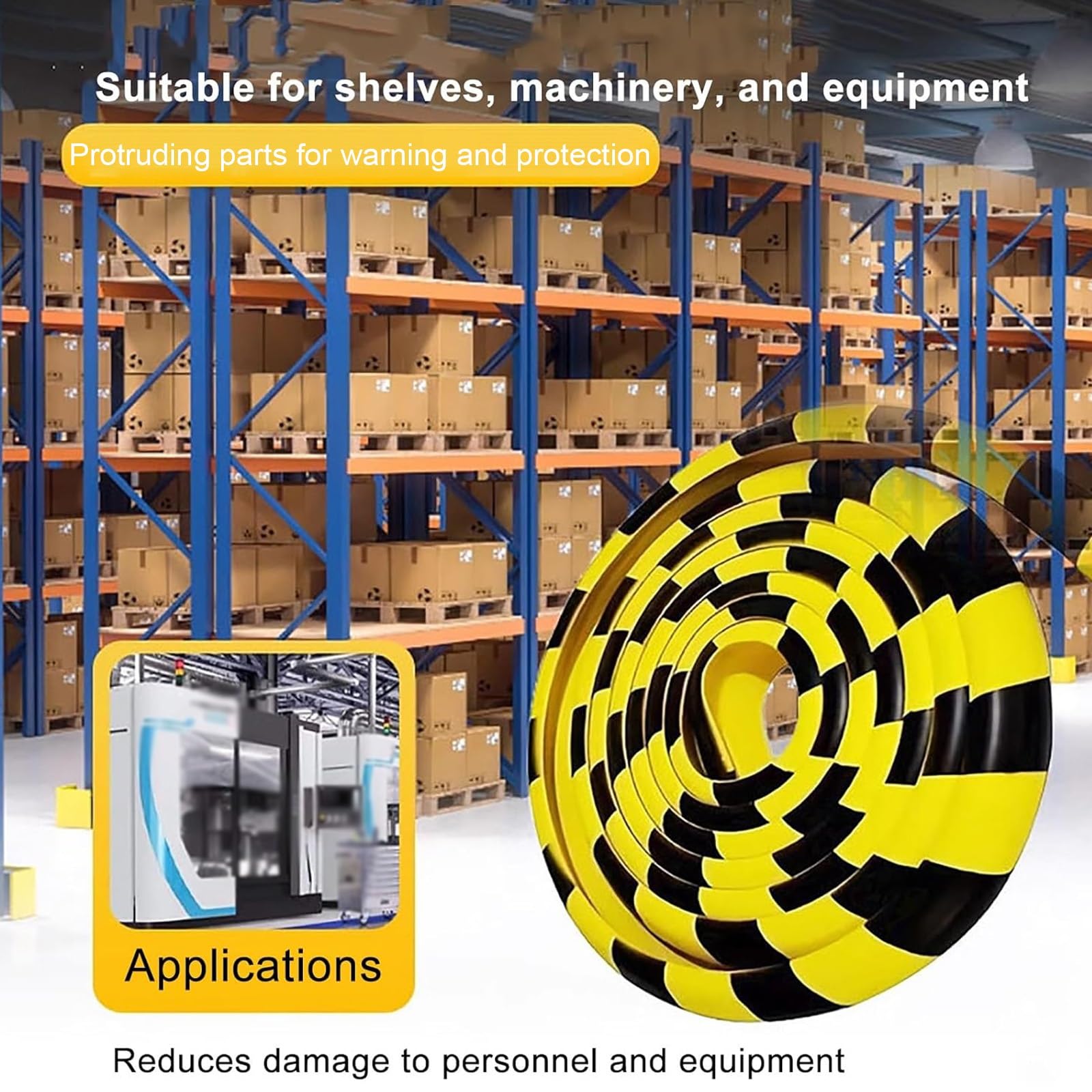 Generisch Parachoques de espuma de goma de seguridad, 5 m de largo, tiras de seguridad industriales, barreras protectoras para muebles (20 m/65,6 ft)