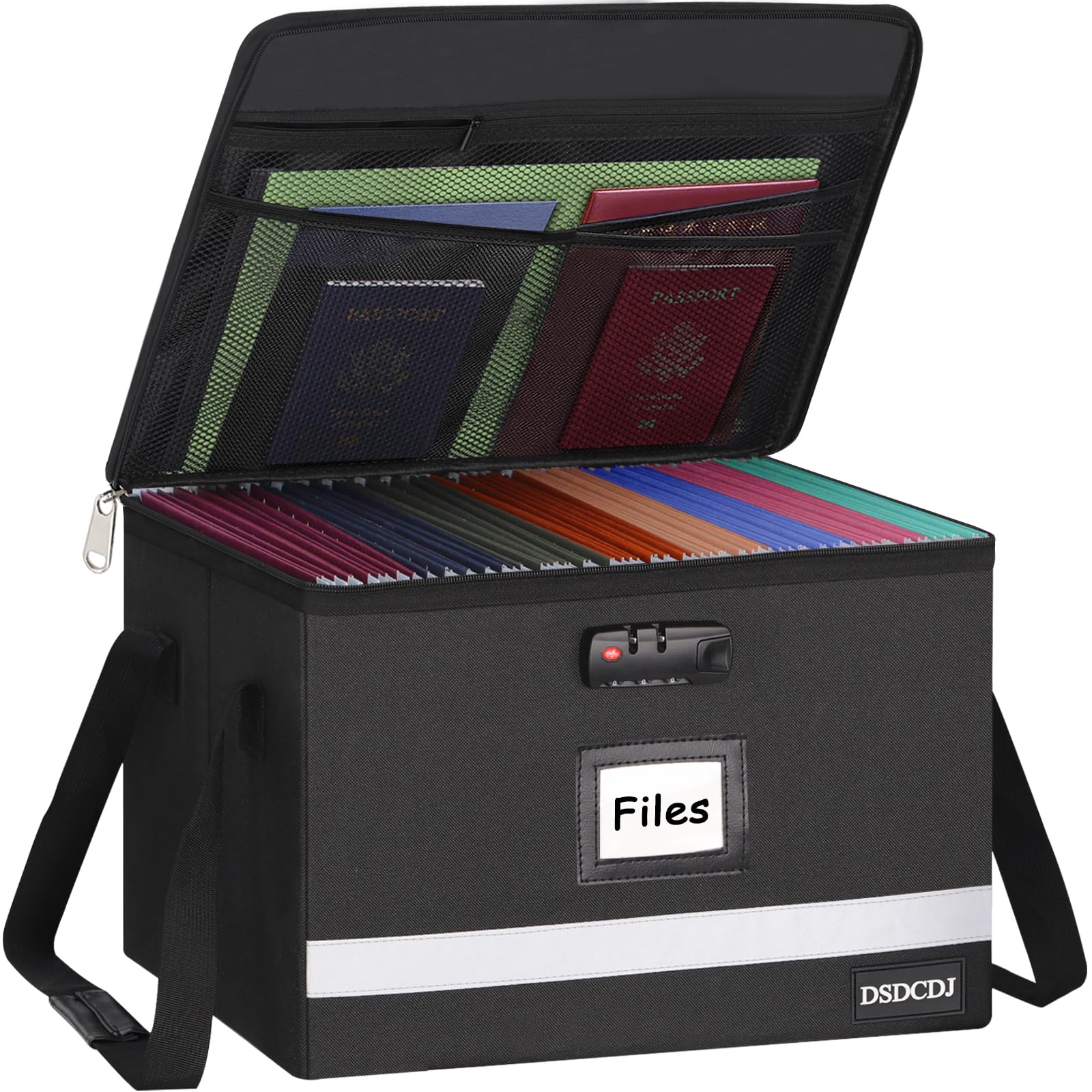 Boîte à Documents Ignifuge Avec Serrure - 31x20x27 Cm - Organisateur Portable Pour Maison/bureau, Rangement Sécurisé