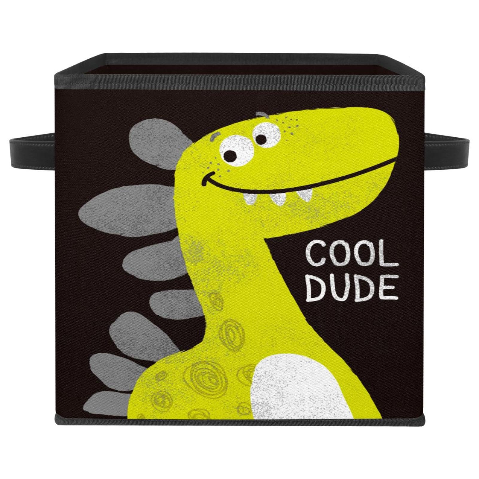 Cube de rangement jouet et organisateur de placard pliable en tissu avec poignées dinosaure