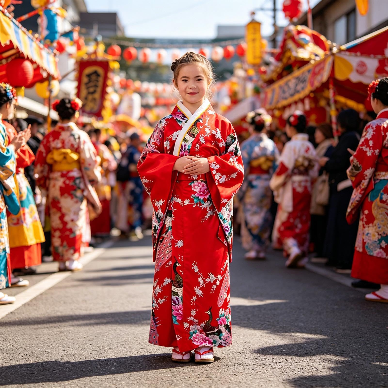 Yukata sukienka dziewczęca, tradycyjne kwiatowe nadruki, szlafrok - japoński kostium kimono dla dzieci w wieku 2-10 lat, urodziny, dramat, cosplay, wydarzenie, spotkanie