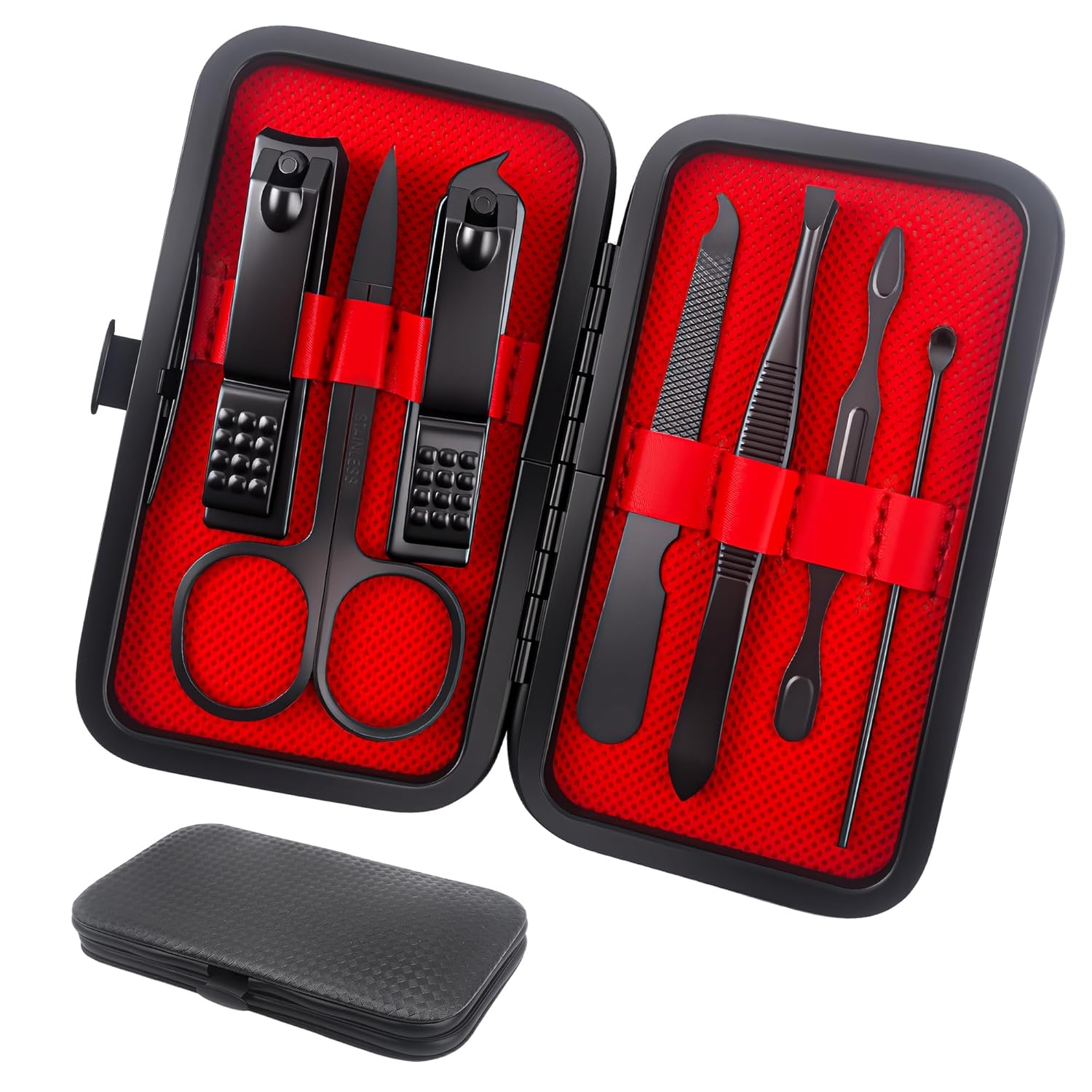 compact manicure set for men in a zip case