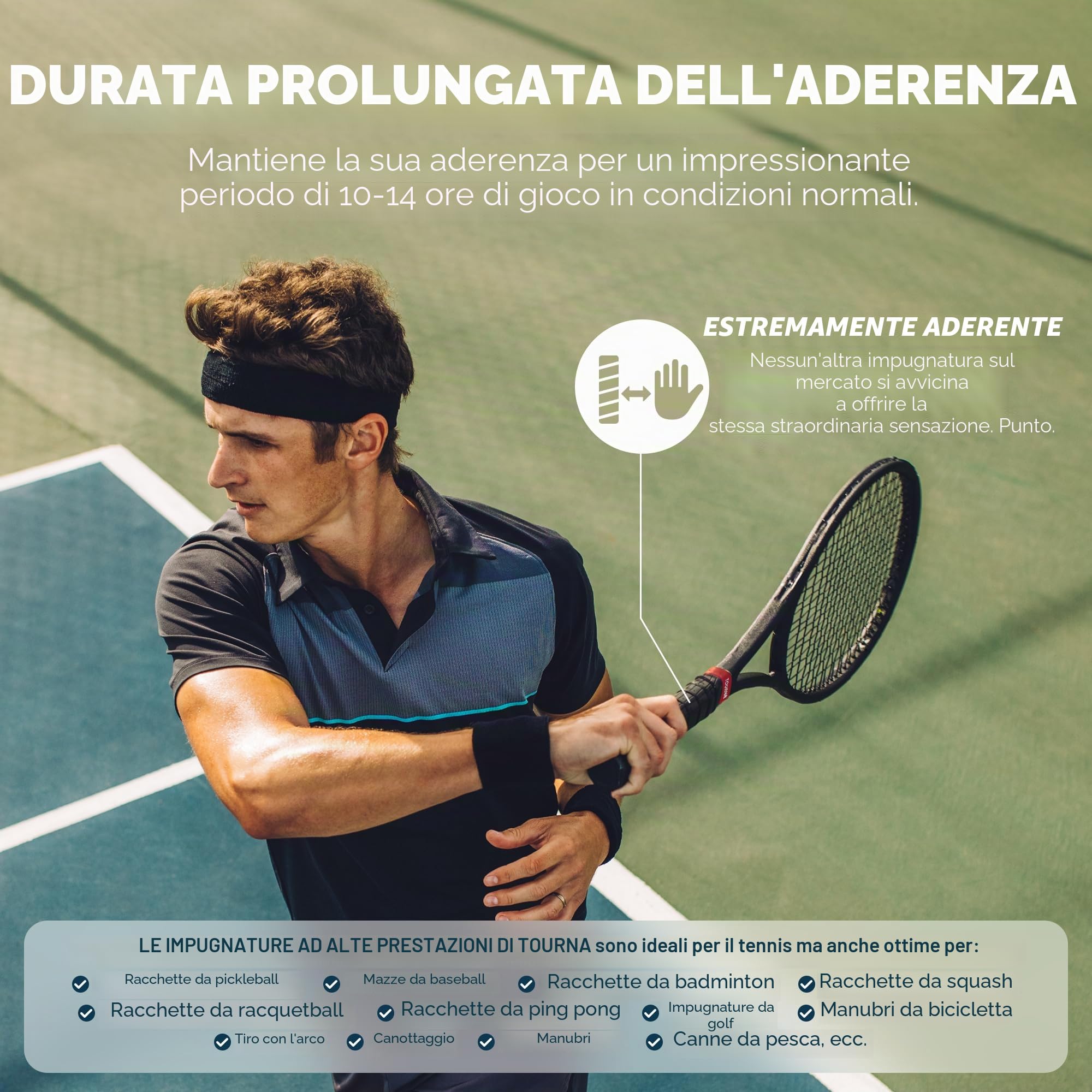 Tourna Mega TAC Grip - 10 rotoli di nastro per le mani (grip) da tennis