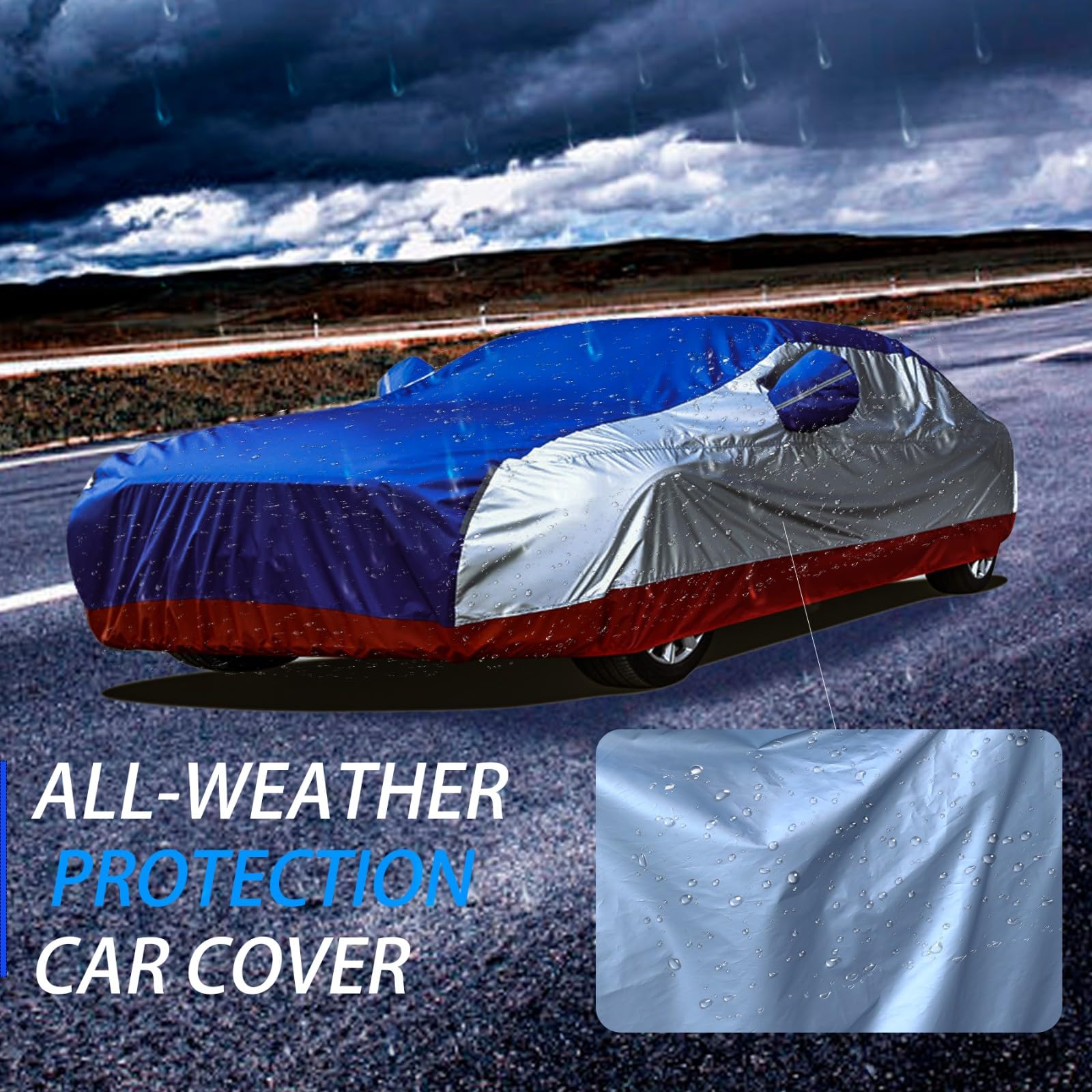 Funda De Coche Para Toyota Aygo X - Cubierta Exterior Total De Poliéster Oxford, Impermeable, Con Bandas Reflectantes Y Candado De Seguridad