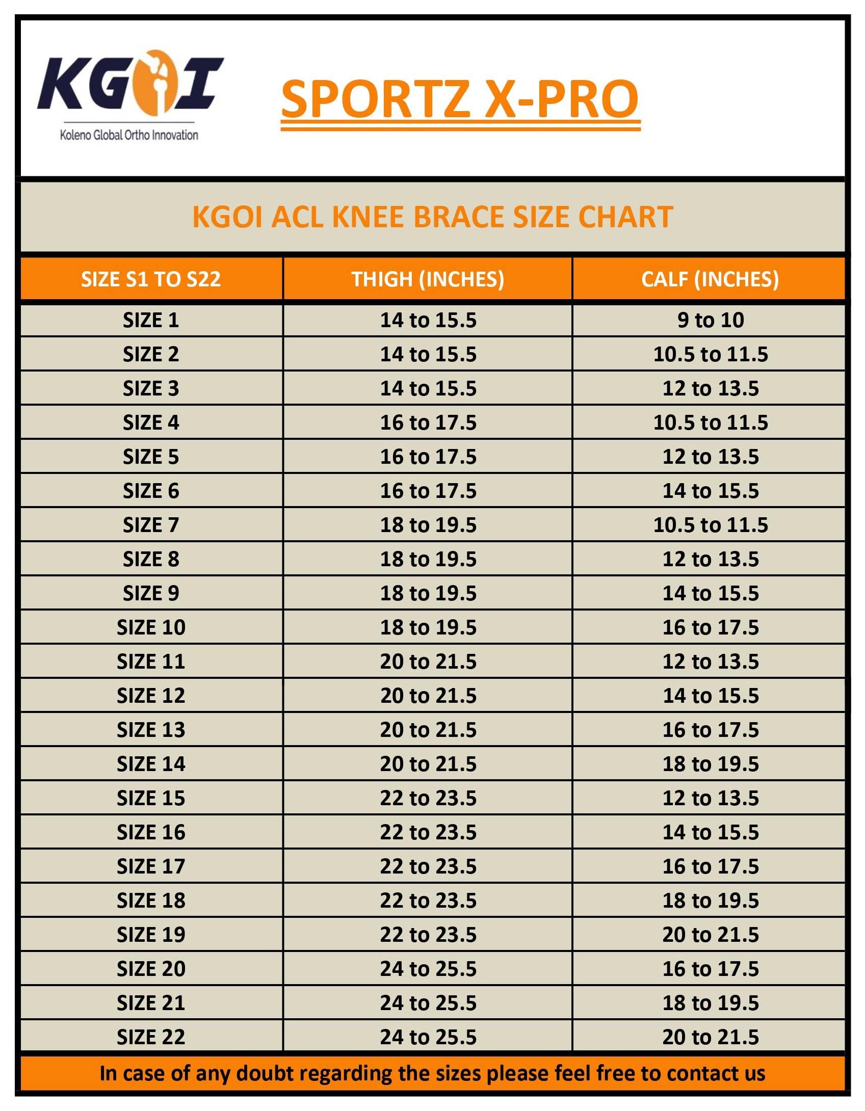 KGOI Knee Brace -Best Knee Brace for Acl/Ligament/Sports Injuries/Arthritis (OA)/Knee Joint Pain Relief & Injury Prevention Protection for Men & Women (Red, Size-18)