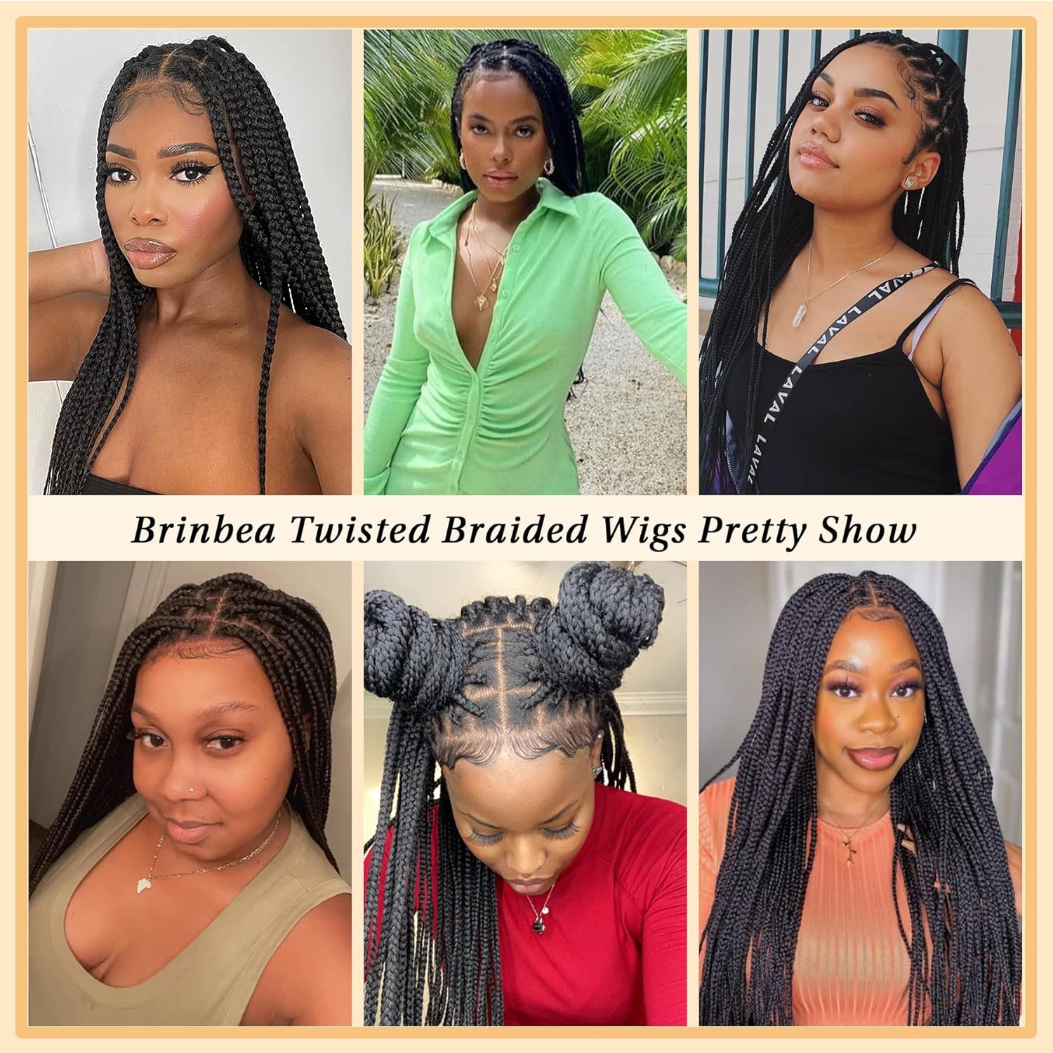 13x8'' HD Lace Front Knotless Braided Wigs for Women Short Box Braid Wig with Baby Hair Premium Synthetic Braided Lace Front Wigs Black 22 inch