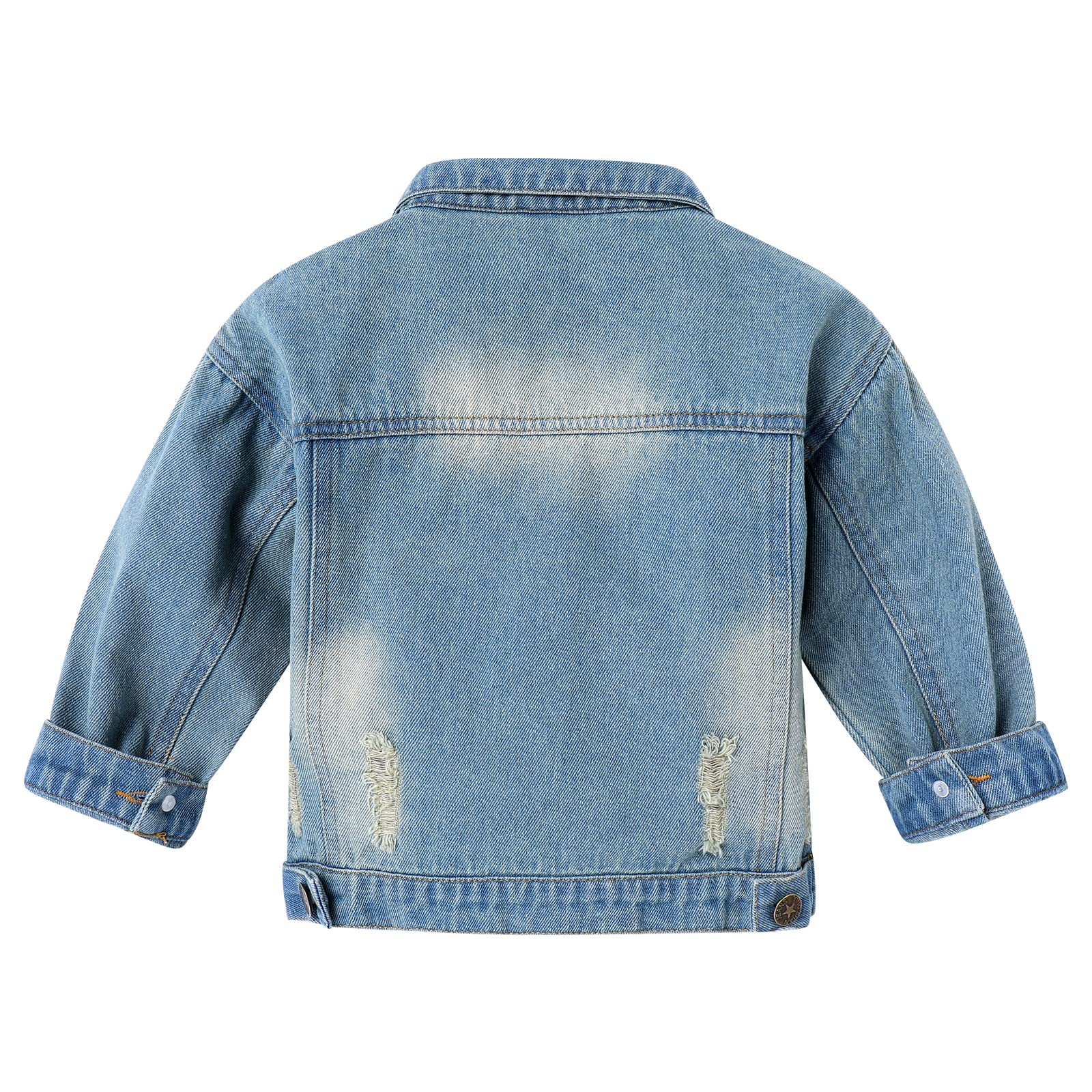 Toddler Boys Denim Jackets Basic Ripped Coat Button Down Jacket Baby Girls And Boys Casual Fall Clothing Outwear Jean Top Shacket Jacket Long Sleeve Light Blue Denim 4-5 Years