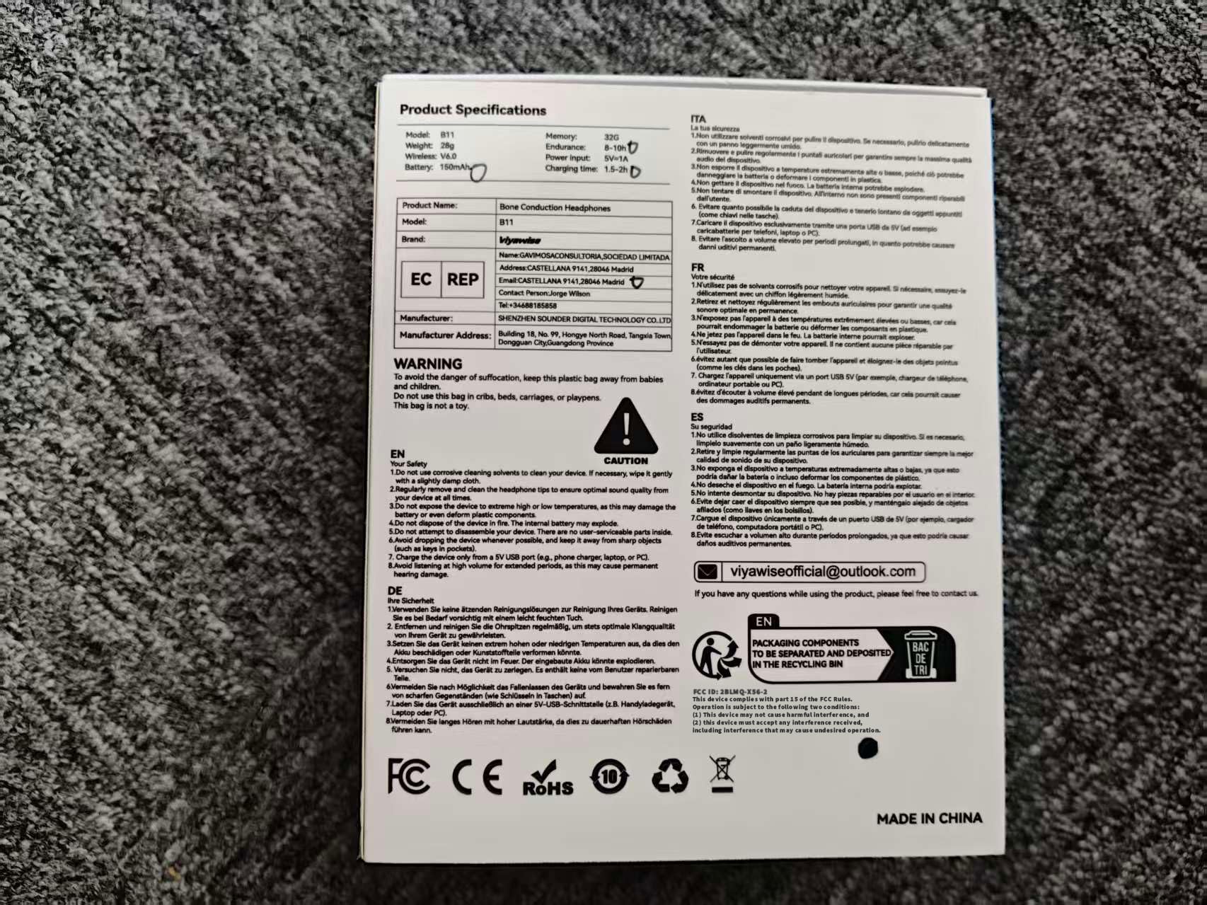 Belife B11?couteurs ? conduction osseuse, ?couteurs ?tanches IP68 pour la natation, 32 Go et Bluetooth 6.0 ?couteurs sous-marins sans fil ? oreilles d?couvertes avec micro pour le sport (Orange)