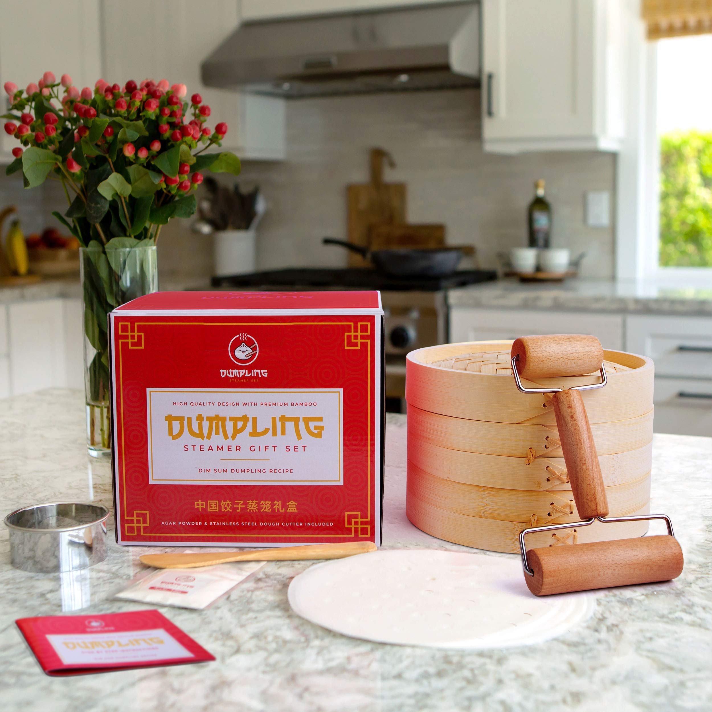 Dumpling Steamer Set DIY Soup Dumpling Kit! w/Bamboo Steamer Basket